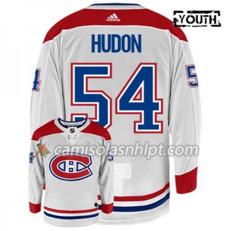 Camisola Montreal Canadiens CHARLES HUDON 54 Adidas Branco Authentic - Criança